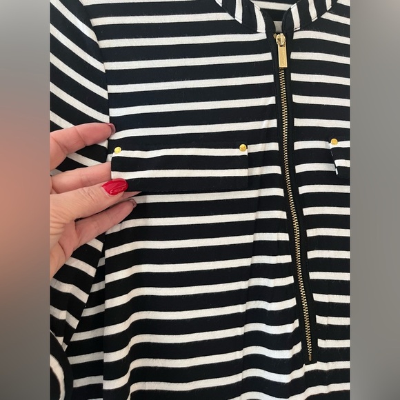 Calvin Klein Black & White Striped Rayon Blend 3/4 Sleeve Blouse Women’s Medium - Picture 6 of 11